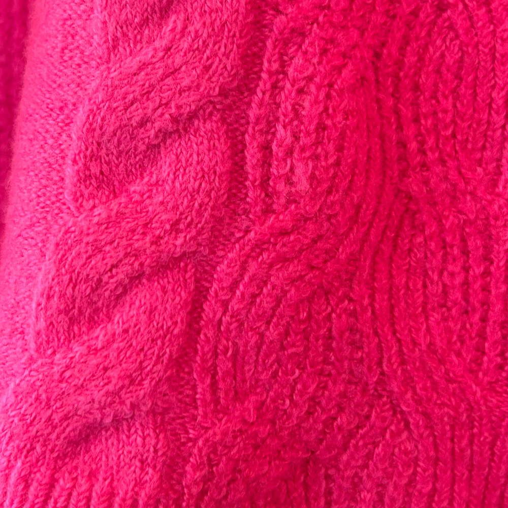 Caslon Hot Pink Cable Knit Turtleneck Oversized Sweater Women's XL - Picture 8 of 8